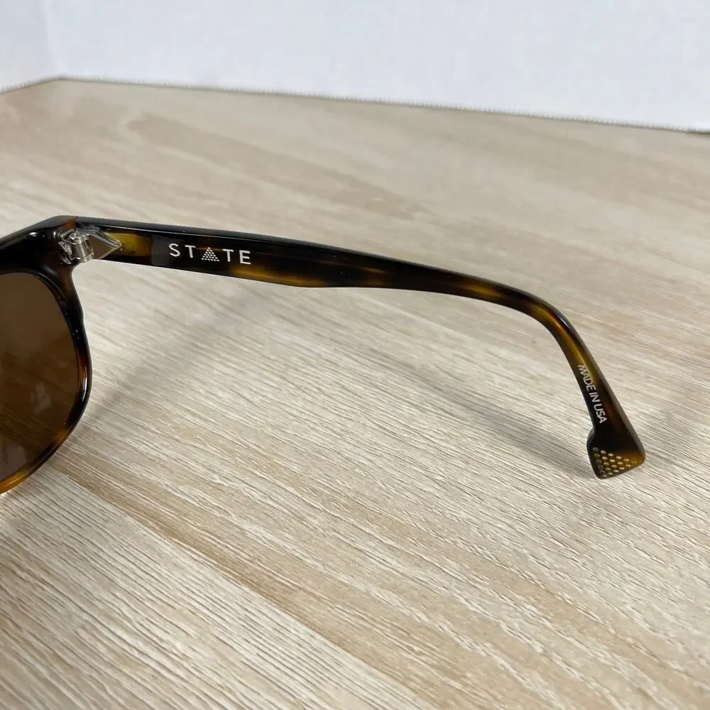 State Sheridan Gray Tort Sunglasses 50-19-140 Made in USA